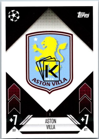 fotbalová kartička 2024-25 Topps Match Attax UEFA Club Competitions 1 Team Badge (Aston Villa)