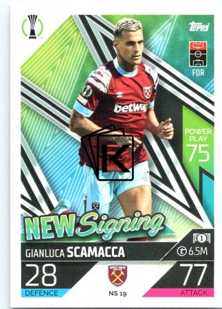 Fotbalová kartička 2022-23 Topps Match Attax UCL New Signing NS19 Gianluca Scamacca West Ham United