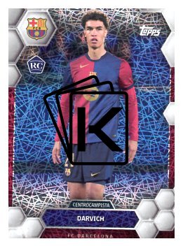 fotbalová kartička 2024-25 Topps FC Barcelona Fan Set 15 Noah Darvich Laser Parallel RC