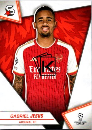 Fotbalová kartička 2023-24 Topps Superstars UEFA Club Competitions 14 Gabriel Jesus (Arsenal FC)