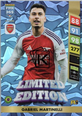 Limitovaná kartička Panini FIFA 365 2025 Adrenalyn XL Gabriel Martinelli Arsenal