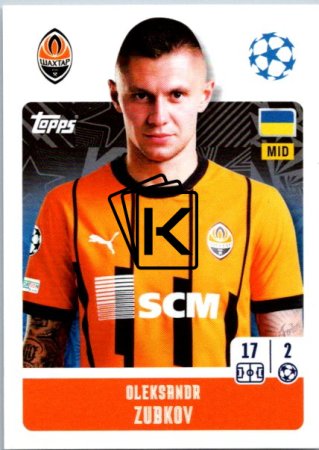 2024-25 Topps Champions League 206 Oleksandr Zubkov (FC Shakhtar Donetsk)
