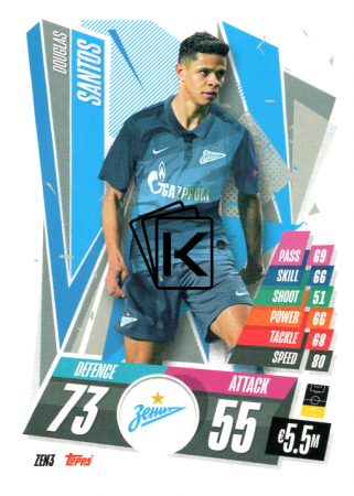 fotbalová kartička Topps Match Attax Champions League 2020-21 ZEN3 Douglas Santos FC Zenit