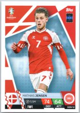 fotbalová karta Topps Match Attax EURO 2024 DEN12 Mathias Jensen (Denmark)