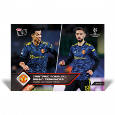 Fotbalová kartička Topps Now 2021-22 UCL 71 Cristiano Ronaldo / Bruno Fernandes Manchester United