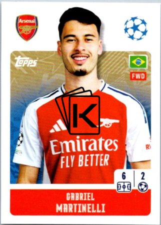 2024-25 Topps Champions League 50 Gabriel Martinelli (Arsenal)