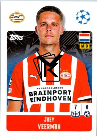 2024-25 Topps Champions League 301 Joey Veerman (PSV Eindhoven)