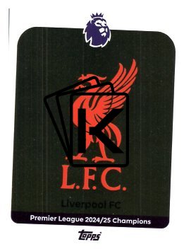 fotbalová kartička 2025-26 Topps  Premier League 163 Liverpool Logo-Premier League Champions