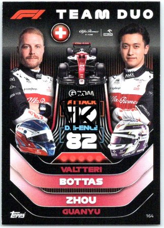 2022 Topps Formule 1Turbo Attax F1 Team Duo 164 Valtteri Bottas / Zhou Guanyu (Alfa Romeo)