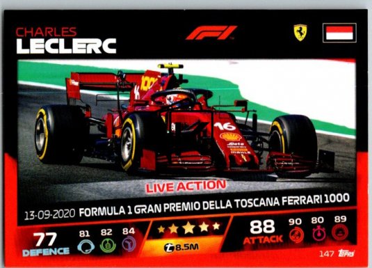 2021 Topps Formule 1 Turbo Attax Live Action 147 Charles Leclerc Ferrari