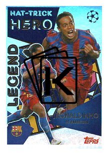 2025-26 Topps Champions League Historic Hat-Trick Heroes 32 Ronaldinho (FC Barcelona)