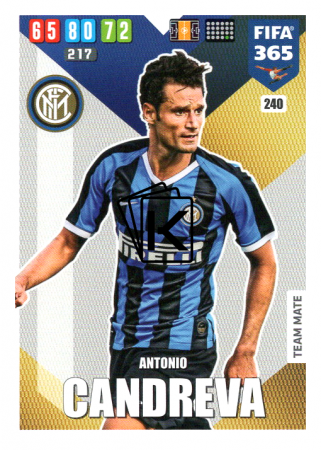 Fotbalová kartička Panini Adrenalyn XL FIFA 365 - 2020 Team Mate 240 Antonio Candreva Inter Milan