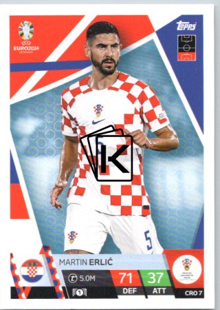 fotbalová karta Topps Match Attax EURO 2024 CRO7 Martin Erlić (Croatia)