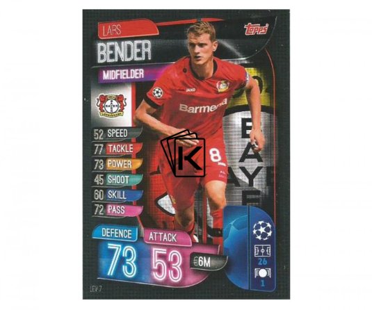 Fotbalová kartička 2019-2020  Topps Champions League Match Attax - Bayern 04 Leverkusen - Lars Bender 7