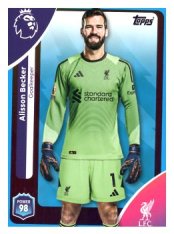 fotbalová kartička 2025-26 Topps  Premier League 164 Alisson Becker (Liverpool)-PARALLEL Blue