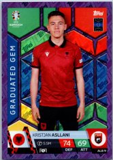 fotbalová karta Topps Match Attax EURO 2024 Purple Sapphire Holograph Graduated Gems ALB 9.  Kristjan Asllani (Albania)