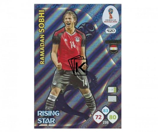 Fotbalová kartička Panini Adrenalynl XL World Cup Russia 2018 Rising Star 420 Ramadan Sobhi