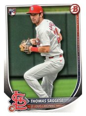 Baseballová karta 2025 Bowman 57 Thomas Saggese, St. Louis Cardinals RC