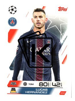 fotbalová kartička 2025-26 Topps Match Attax UCC 233 Lucas Hernández (Paris Saint-Germain)