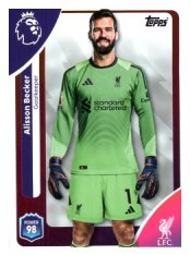 fotbalová kartička 2025-26 Topps  Premier League 164 Alisson Becker (Liverpool)