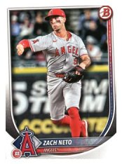 Baseballová karta 2025 Bowman 55 Zach Neto, Los Angeles Angels