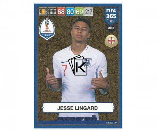 Fotbalová kartička Panini FIFA 365 – 2019 Heroes 383 Jesse Lingard (England)