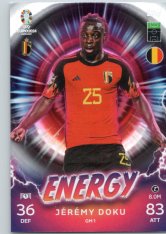 fotbalová karta Topps Match Attax EURO 2024 Energy GM1 Jérémy Doku (Belgium)