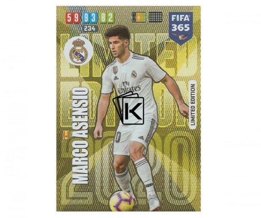 Fotbalová kartička Panini FIFA 365 – 2020 Limited Edition Marco Asensio Real Madrid CF