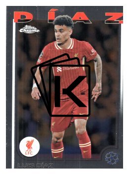 fotbalová kartička 2024-25 Topps Chrome 169 Luis Díaz, Liverpool FC