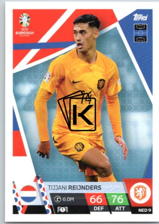 fotbalová karta Topps Match Attax EURO 2024 NED9 Tijjani Reijnders (Netherlands)