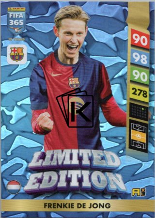 Limitovaná kartička Panini FIFA 365 2025 Adrenalyn XL Frenkie De Jong FC Barcelona