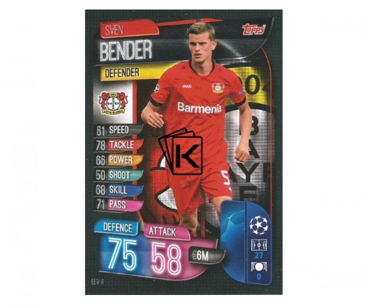 Fotbalová kartička 2019-2020  Topps Champions League Match Attax - Bayern 04 Leverkusen - Sven Bender 4