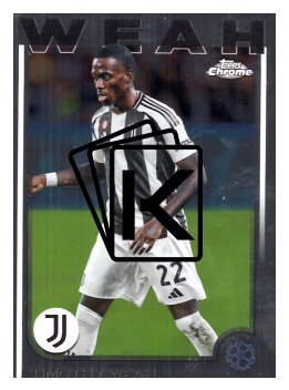 fotbalová kartička 2024-25 Topps Chrome UCC 88 Timothy Weah, Juventus