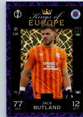 Fotbalová kartička 2024-25 Topps Match Attax EXTRA UEFA Club Competitions Kings of Europe 270.  Jack Butland (Rangers FC) Purple Parallel