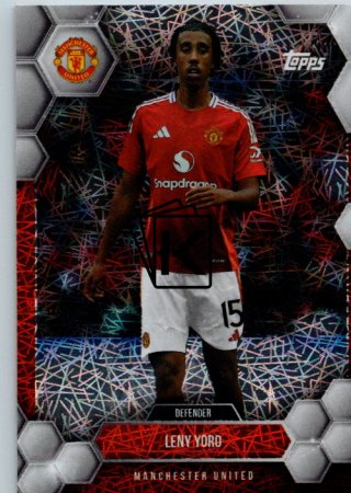 fotbalová kartička 2024-25 Topps Manchester United Fan Set 5 Leny Yoro Electro