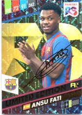 fotbalová kartička Panini Adrenalyn XL FIFA 365 2022 RS Limited Edition Asu Fati FC Barcelona