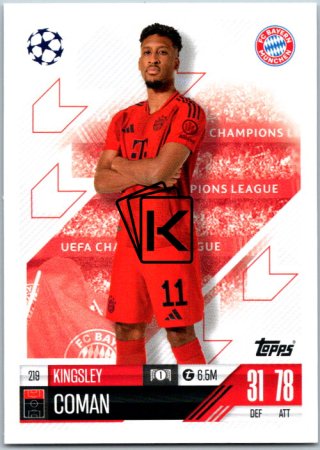 fotbalová kartička 2024-25 Topps Match Attax UEFA Club Competitions 219 Kingsley Coman (FC Bayern München)
