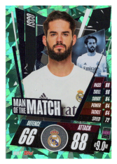 fotbalová kartička Topps Match Attax Champions League 2020-21 Man of the Match MM2 Isco - Real Madrid CF