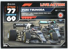2022 Topps Formule 1Turbo Attax F1 Live Action 2021 257 Yuki Tsunoda (Scuderia AlphaTauri)