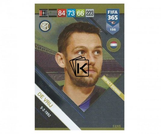 Fotbalová kartička Panini FIFA 365 – 2019 Fans 156 Stefan De Vrij Inter Milan