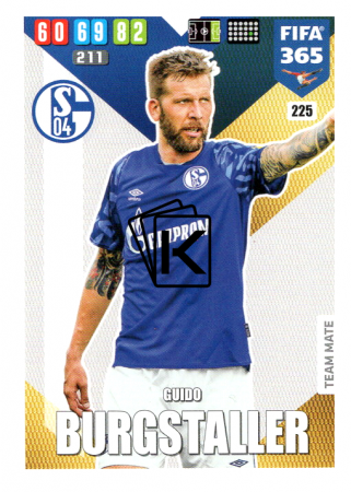 Fotbalová kartička Panini Adrenalyn XL FIFA 365 - 2020 Team Mate 225 Guido Burgstaller Schalke 04