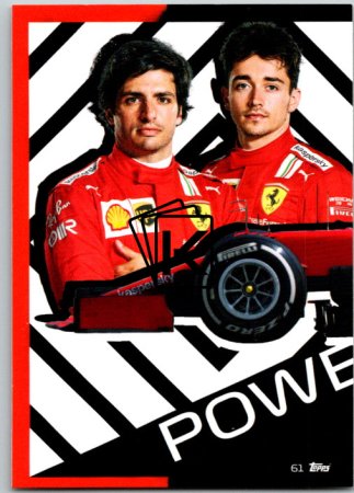 2021 Topps Formule 1 Turbo Attax Team Power Action 61 Car Puzzle Sainz Charles Leclerc Scuderia Ferrari