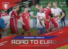 fotbalová kartička 2024 SportZoo Hrdí Lvi Road to EURO RE-04 Moldavsko - Česko 0:0