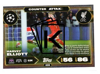 fotbalová kartička 2025-26 Topps Match Attax UCC 406 Harvey Elliott (Liverpool)