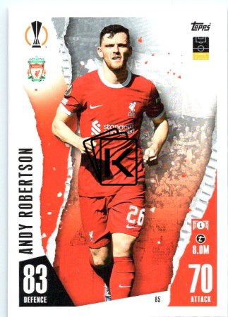 Fotbalová kartička 2023-24 Topps Match Attax UEFA Club Competitions 85	Andy Robertson Liverpool