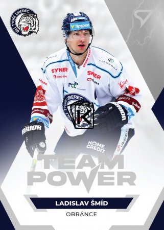 hokejová kartička 2021-22 SportZoo Tipsport Extraliga Team Power TP-04 Ladislav Šmíd Bílí Tygři Liberec