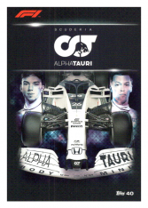 2020 Topps Formule 1Turbo Attax 40 Team Card Scuderia AlphaTauri Team