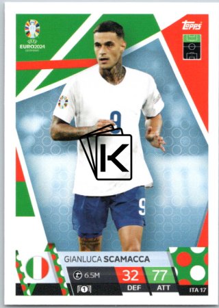 fotbalová karta Topps Match Attax EURO 2024 ITA17 Gianluca Scamacca (Italy)