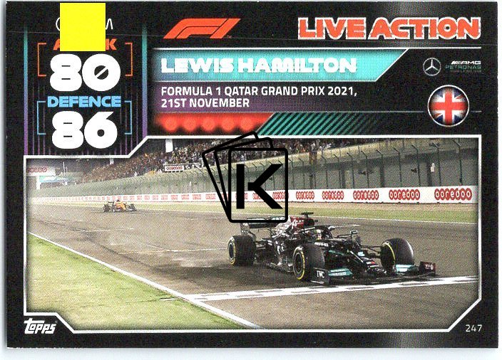 2022 Topps Formule 1Turbo Attax F1 Live Action 2021 247 Lewis