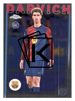 fotbalová kartička 2024-25 Topps Chrome 148 Noah Darvich, FC Barcelona RC